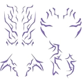 Autocollants de tatouage éclair laser violet avec motifs de body art de démon anime - Violet (4 Feuilles/Paquet)