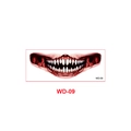 Halloween scary big mouth tattoo sticker with sharp white teeth and red gums design - Red Gums Sharp Teeth Style (WD-09)