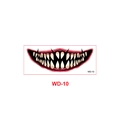 Halloween temporary tattoo sticker with WD-10 scary sharp teeth mouth design for makeup - Horror Clown Sharp Teeth Style (WD-10)