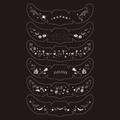 Silver Halloween face tattoos set with spider webs, bats, and ghost patterns - Halloween Silver Style C
