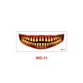 Halloween temporary mouth tattoo sticker WD-11 with realistic bloody sharp teeth pattern - Thrilling Dark Yellow Decayed Teeth Style (WD-11)