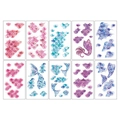 Lot de 10 tatouages éphémères de sirène style aquarelle avec des écailles violettes - Écailles de Sirène Colorées (10 Feuilles/Paquet)