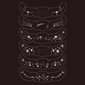 Silver Halloween freckle tattoo stickers set with ghosts pumpkins and bats designs - Halloween Silver Style D