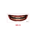 Halloween scary mouth temporary tattoo sticker WD-13 with realistic bloody teeth - Zombie Realistic Stitched Style (WD-13)