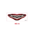 Halloween scary monster mouth tattoo sticker with sharp teeth and red lips design WD-14 - Devil Sharp Teeth Style (WD-14)
