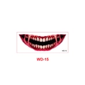 Halloween horror tattoo sticker with bloody mouth and sharp teeth design, style WD-15 - Terrifying Bloody Gaping Mouth Style (WD-15)