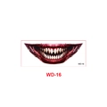 Halloween scary mouth tattoo sticker WD-16 featuring sharp teeth and red gums - 3D Shadow Big Mouth Style (WD-16)