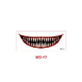 Halloween scary mouth temporary tattoo sticker with sharp fangs, style WD-17 - Big Mouth Fangs Tattoo Style (WD-17)