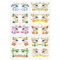 10er-Set Weihnachts-Tattoos für das Gesicht mit Schneeflocken-, Baum- und Rentier-Motiven - Weihnachts-Make-up-Sticker E