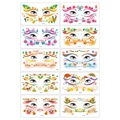 Set mit 10 festlichen Weihnachts-Gesichtstattoos mit Elch- und Weihnachtsmann-Motiven - Weihnachts-Make-up-Sticker F