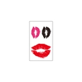 Temporary lip kiss tattoo stickers in red, pink, and black colors on white background - Lip Kiss Marks (5.7*9.7cm)