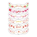 Tatuajes faciales de San Valentín con labios rojos y corazones para maquillaje - San Valentín Color