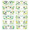 Pack de 12 tatuajes faciales de trébol de San Patricio para maquillaje festivo irlandés - Estilo de Esquina del Ojo San Patricio