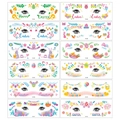 Détail de 12 tatouages éphémères de Pâques avec lapins et œufs pour maquillage festif - Style de Pâques B (ZR-B01)