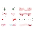 Tatouages éphémères de Noël et cœurs avec flocons et étoiles pour maquillage de fête - Autocollants de Visage de Noël (8 Feuilles/Paquet)
