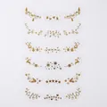 Christmas metallic gold freckle tattoo stickers featuring 6 festive winter deer and star designs - 15cm x 5cm / Christmas Gold Style G / Gold