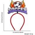 Detailed soccer headband with dimensions of 24.5cm by 15.5cm for world cup fan gear - Flame Soccer Ball Style