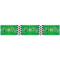 Chemin de table football en polyester avec silhouettes de joueurs et motifs de terrain - Style 1 (J-0556-1)