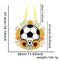 Soccer wooden wreath sign with sunflower design and blue bow for home wall decor - Soccer Sunflower Style