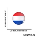 25mm Nederland vlag kristalglas speld badge met afmetingen en gewicht info - Nederland Stijl