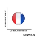 25 mm glazen reversspeld met Franse vlag, gewicht 6,1 g, rond bolvormig ontwerp - Frankrijk Stijl