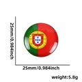 Ronde 25mm Portugal vlag kristalglas speldje badge voor voetbalfans souvenir artikelen - Portugal Stijl