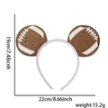 Glitter rugby ball headband for football parties with detailed dimensions 22x19cm - Rugby Round Ear Headband