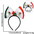 Mexico flag bow headband for World Cup fans with double-sided satin printing - Mexico Style
