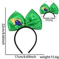 Green Brazil flag oversized satin bow headband for World Cup fans cheering sports events - Brazil Style
