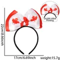 Double-sided Canada flag bow headband with maple leaf pattern for soccer fans - Canada Style