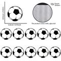 Dettaglio di 10 adesivi per pallone da calcio con dimensioni e punti adesivi inclusi - Adesivo Calcio