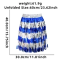 Blue and silver foil fringe skirt for party decoration with elastic waist measurements - Blue and Silver Mixed Color Foil Skirt