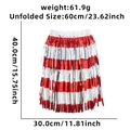 Gonna a frange di tinsel rossa e bianca 40x30cm con elastico in vita per feste e balli - Gonna in Foglia Rosso e Argento