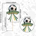 Spanish soccer football cake toppers with ribbons and Día de Partido text decorations - Soccer Slogan Style