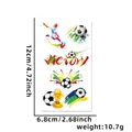 Detail von Fußball-WM-Aufklebern mit Victory-Schriftzug und goldenen Trophäen-Icons - Fußball Thema Tattoo Aufkleber