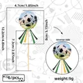6er-Set Fußball-Kuchenstecker mit Bändern und Holzstäben für die Partydekoration - Fußballtornetz-Stil