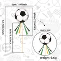 Soccer themed cupcake topper with green and yellow tassels and a wooden stick - Football