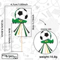 Soccer party cake toppers set featuring football cleats and tassels, 6 pieces for world cup - Soccer Cleats Style