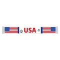 USA Fanschal zur Weltmeisterschaft 2026 in Rot Weiß Blau mit Fransen und Fußballlogo - USA Stil