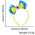 Cerchietto per capelli Mondiali 2026 con fiocco giallo e calcio, misura 19cm x 16cm - Fascia Calcio con Fiocco Giallo Blu