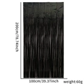 Rideau à franges noir laser pour fond de fête, 100x200cm pour décoration de football - 1*2m Noir Holographique