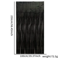 Rideau à franges noir 1x2,5m pour décor de fête de football et décoration d'événement - 1*2.5m Noir Holographique