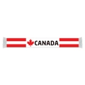 Knitted Canada flag soccer scarf with red maple leaf and white tassels for sports fans - Canada Style
