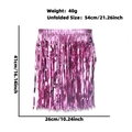 Rose pink tinsel party skirt with dimensions and weight for festive dance costume - 40cm Tinsel Skirt / Shiny Pink