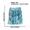 Blue metallic tinsel hula skirt for parties with 40g weight and 41cm length specifications - 40cm Tinsel Skirt / Shiny Light Blue