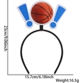 Basketball theme party headband with 3D ball and exclamation mark elements, 23cm height - Basketball with Exclamation Marks