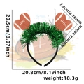 Cerchietto football americano con tinsel verde e decorazioni a cuore marrone sport - Taglia unica / Stile Cuore Football Frange Verdi