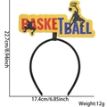 Basketball theme headband with yellow felt sign and dunking player silhouettes - Slam Dunk Basketball with Letters