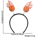 Basketball theme party headband with flaming ball spring boppers and size measurements - Flaming Basketball Style