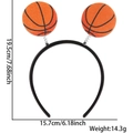 Basketball theme headband with orange ball decorations on springs for sports parties - Double Basketball Style